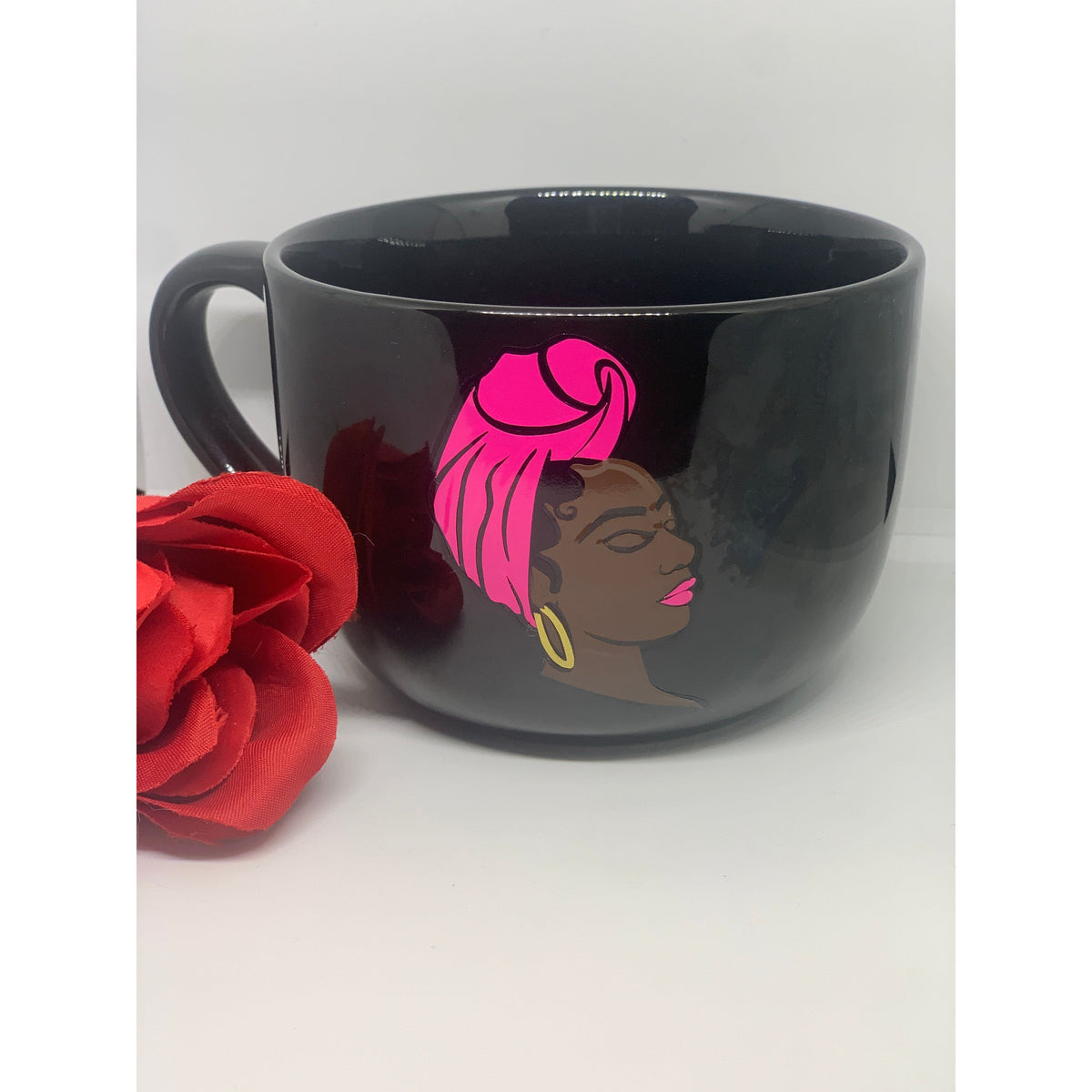 Black Headwrap mug