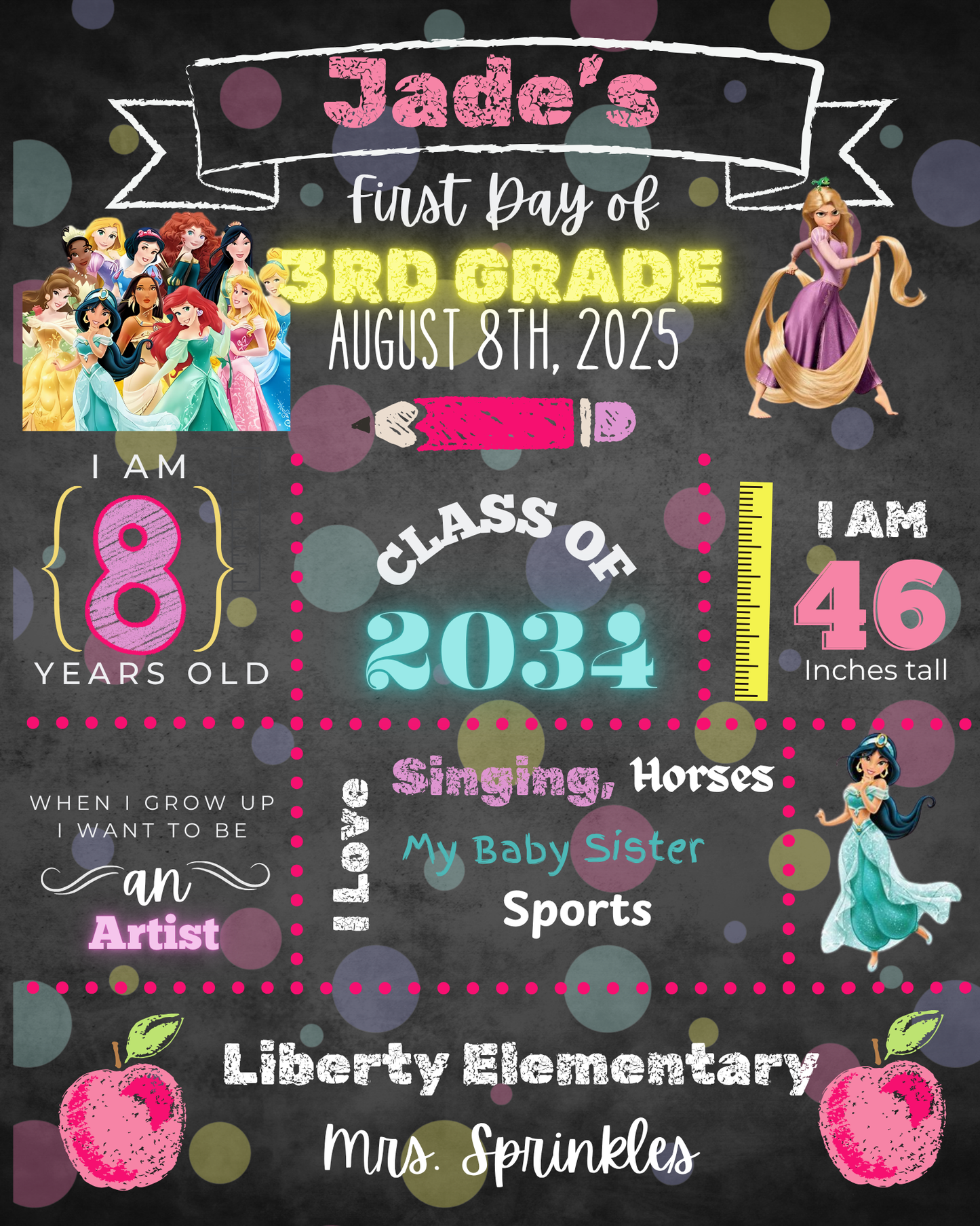 Girl’s Back To School Poster Board