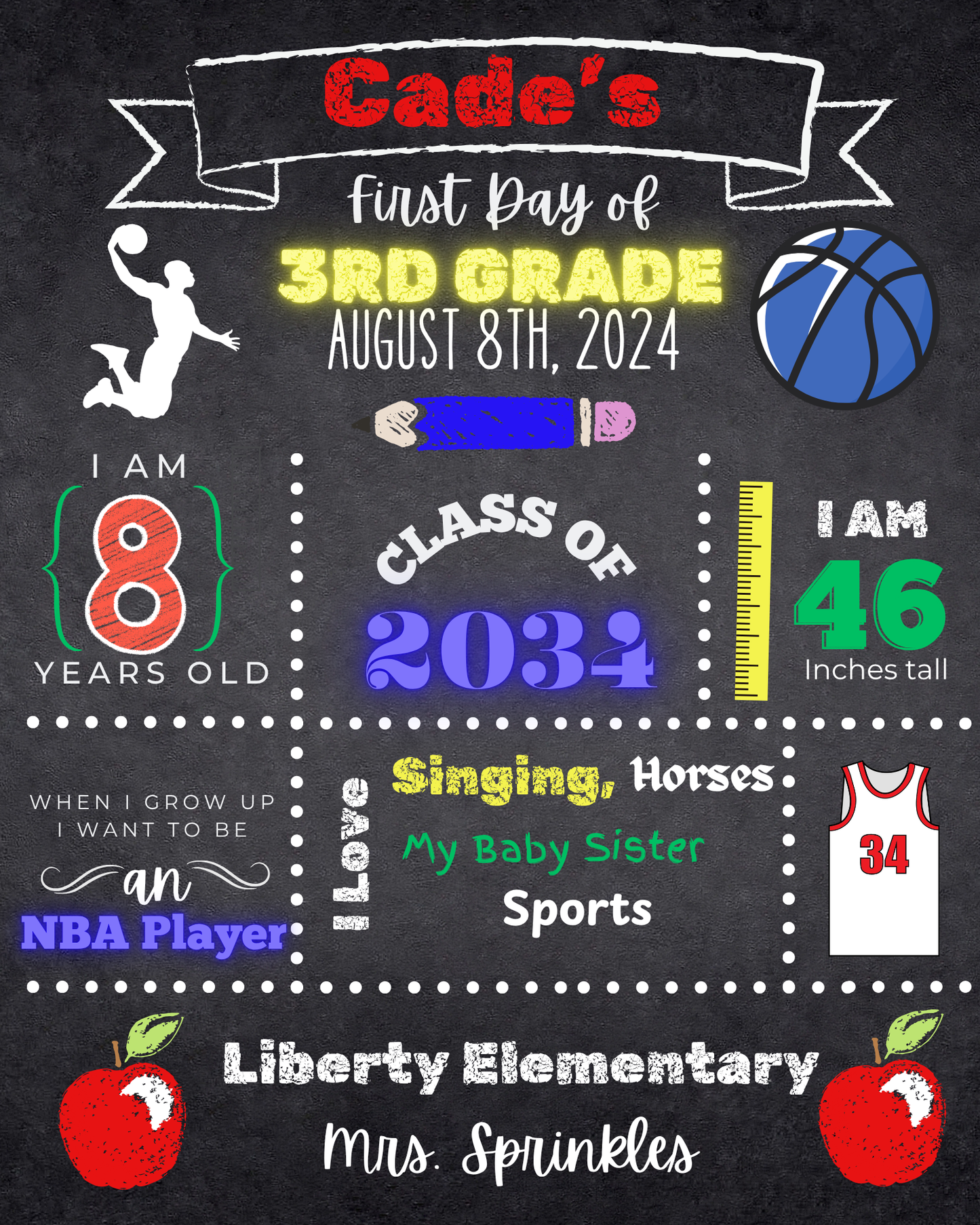 Boys Back to school Poster Board