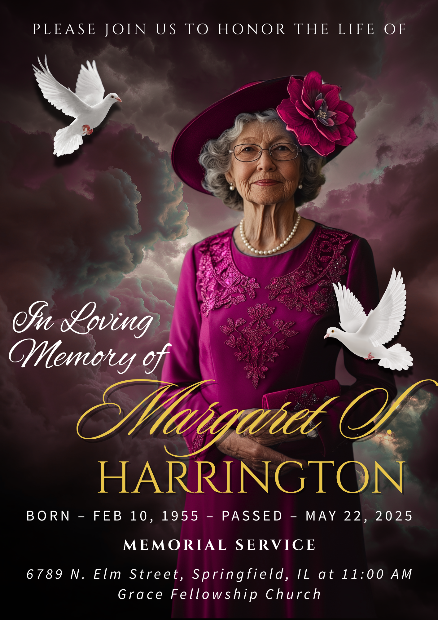 Funeral Announcement Flyer