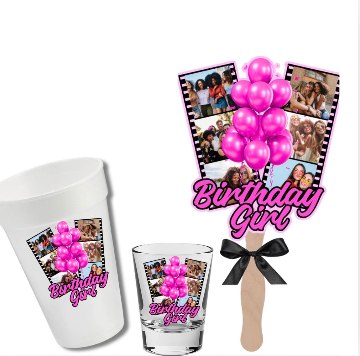 Shot Glass Cup and Fan Bundle