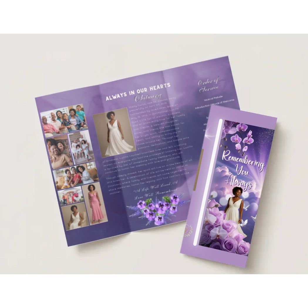 Trifold Obituary Program