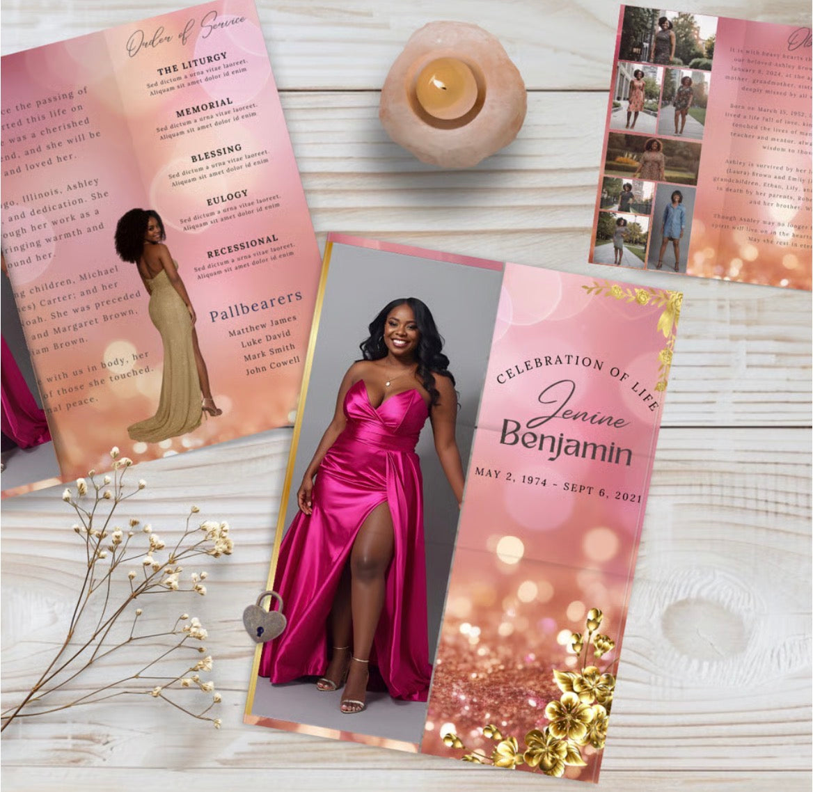 Trifold Obituary Program
