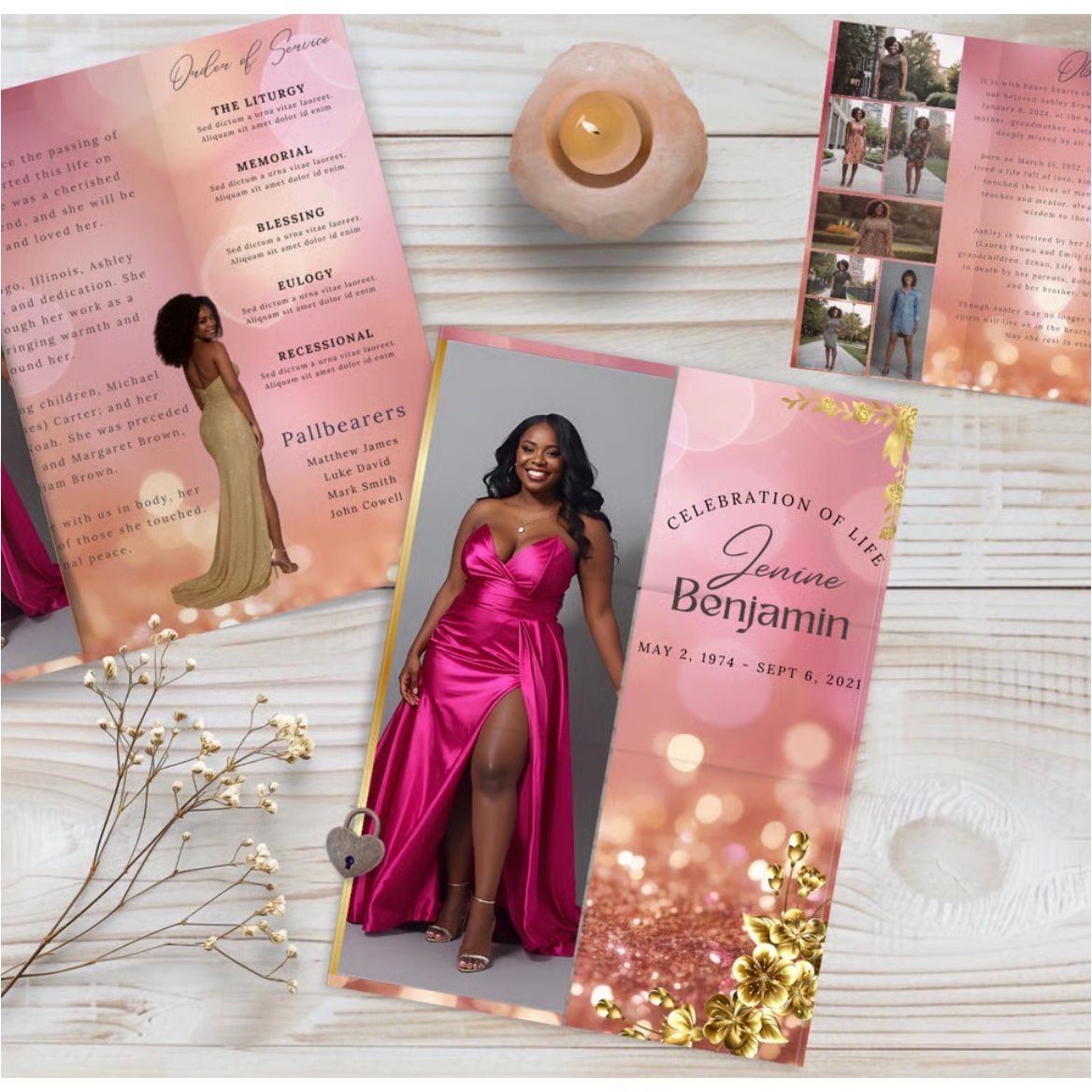 Trifold Obituary Program