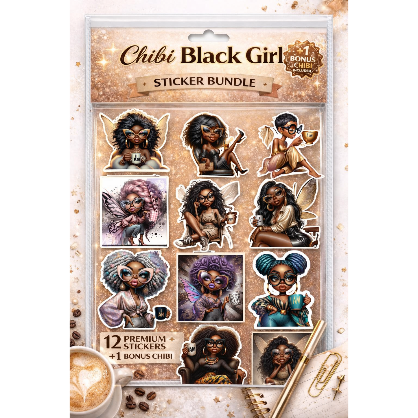 12 pack Chibi Sticker Bonus set