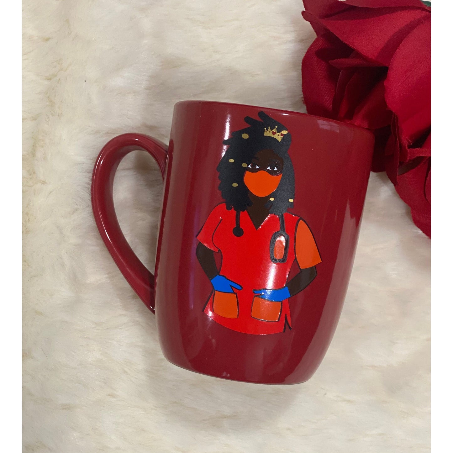 Orange Loc’d nurse mug