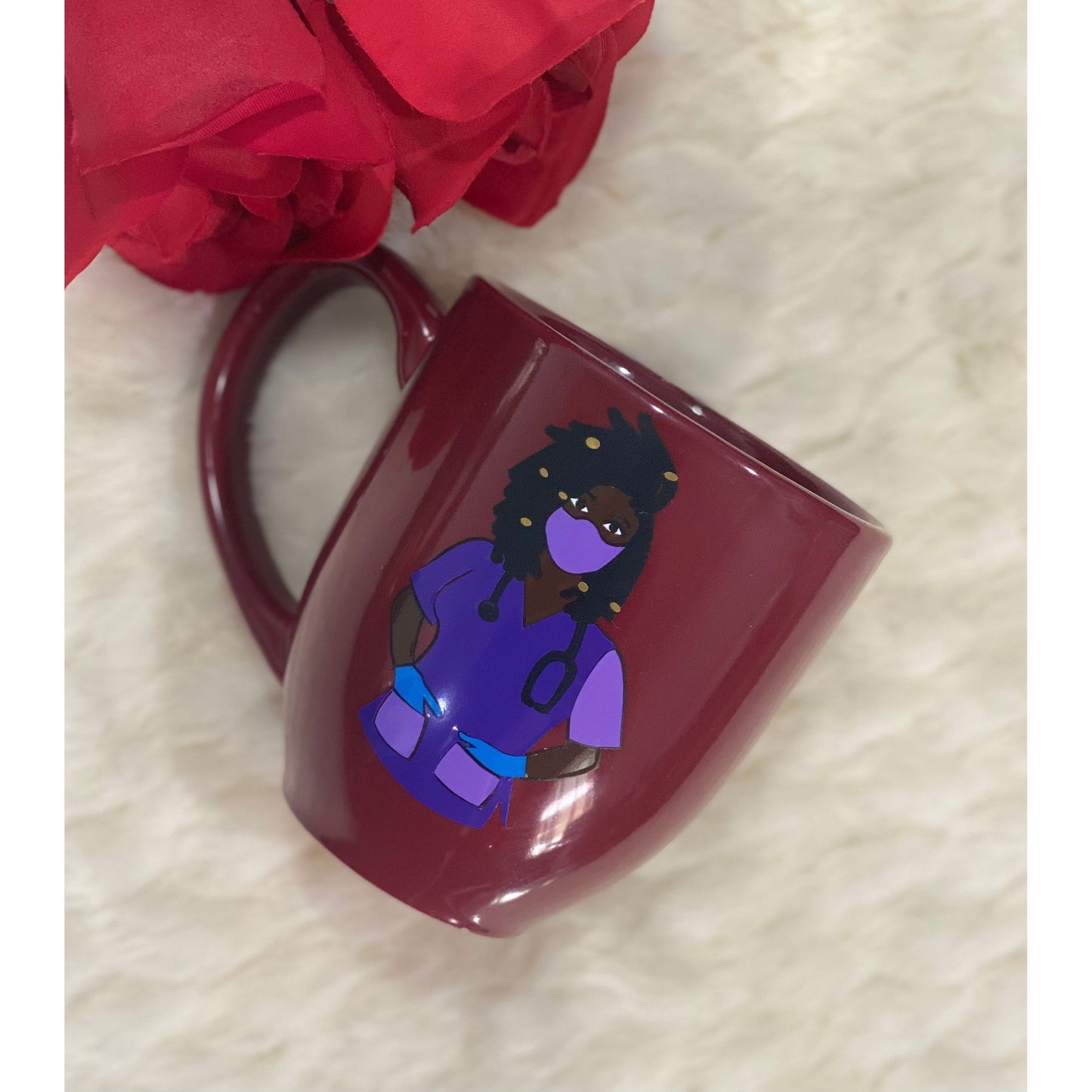 African American Loc’d Nurse Coffee Mug