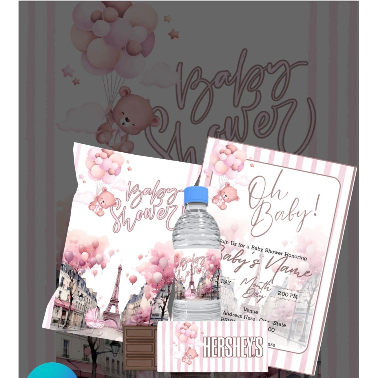 Paris Baby Shower Bundle