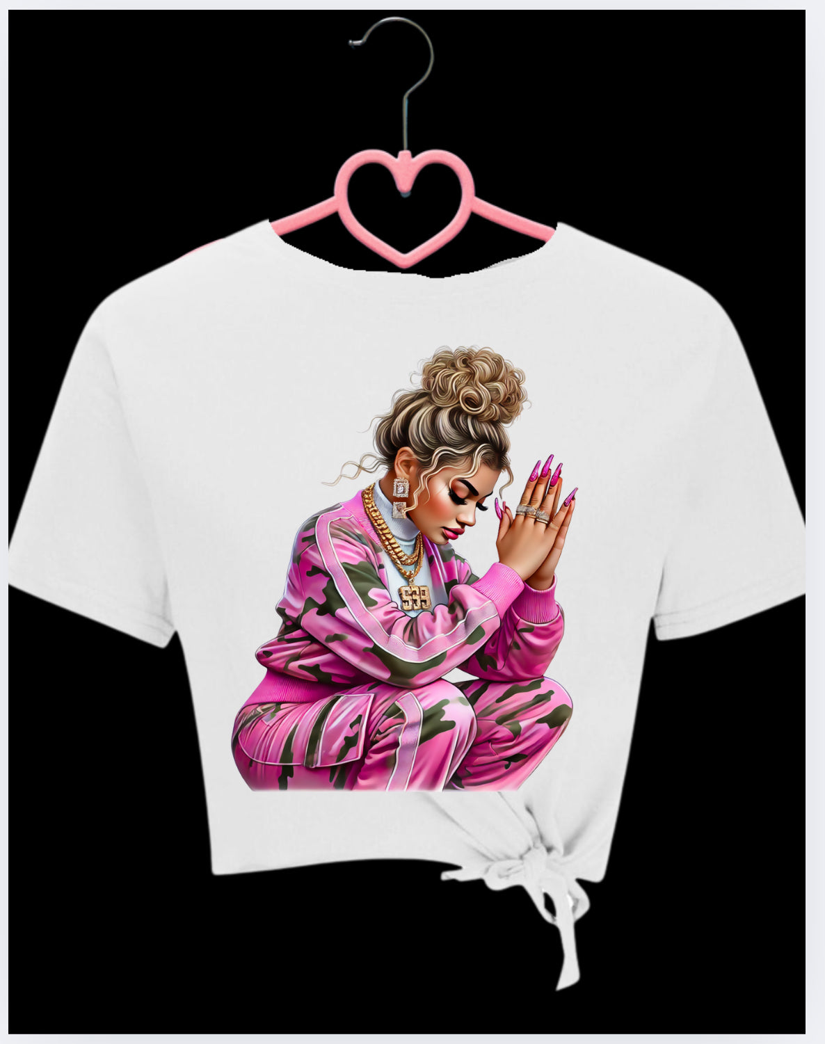 Pink Prayer Warrior T Shirt Design