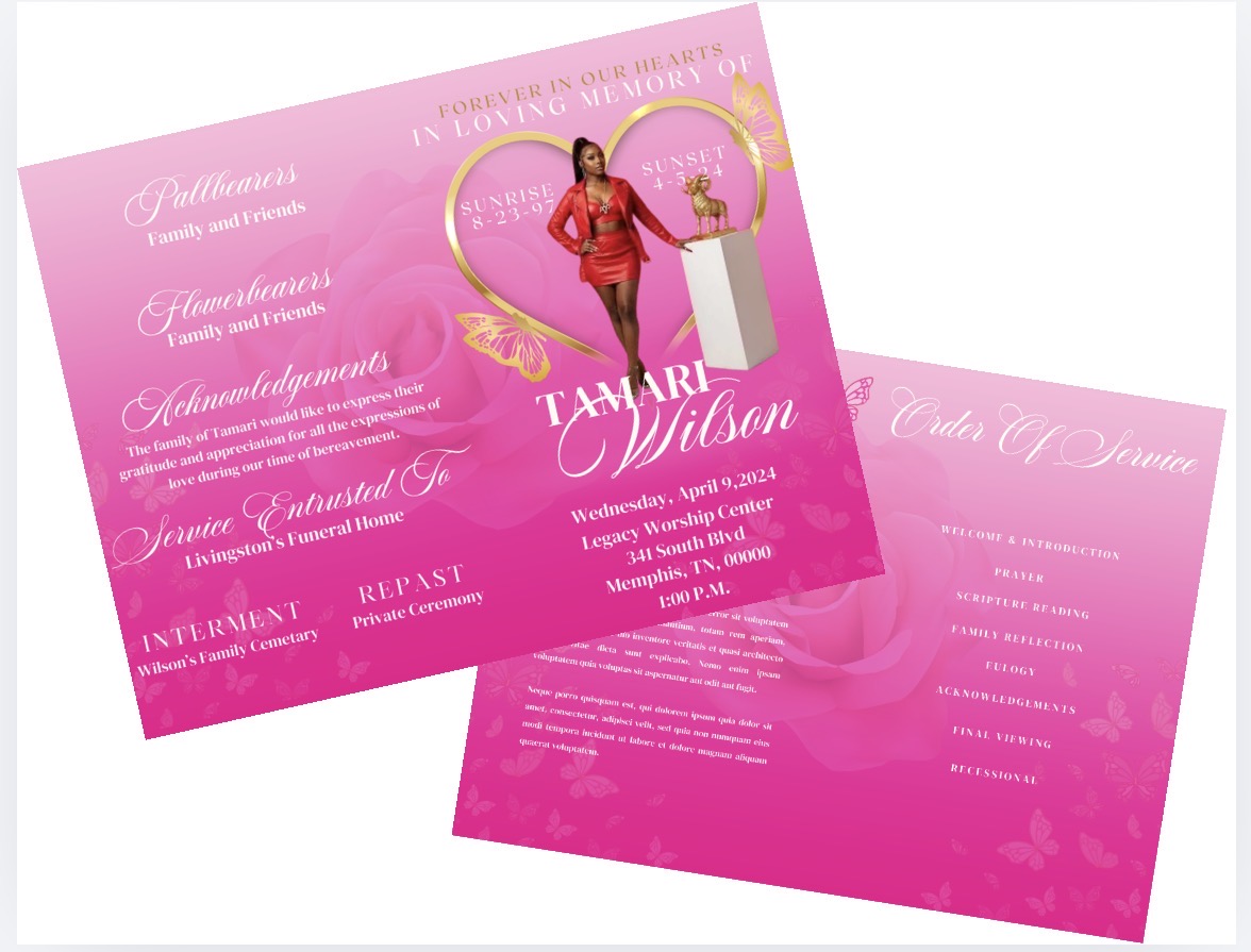 Pink Obituary Program