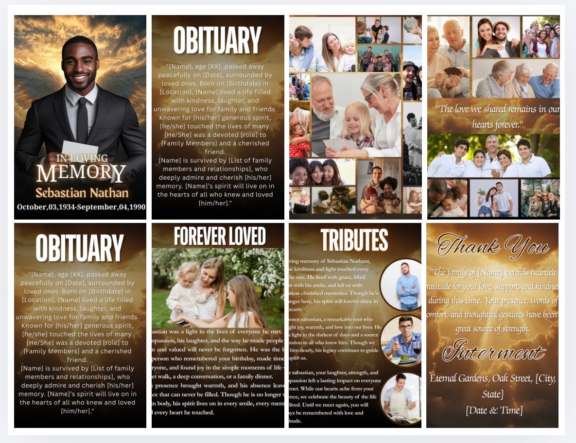 7 Page Obituary Program