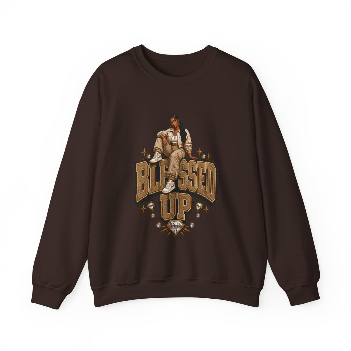 Blessed Up sweatshirt | Hip Hop Prayer Typography Crewneck