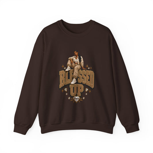 Blessed Up sweatshirt | Hip Hop Prayer Typography Crewneck
