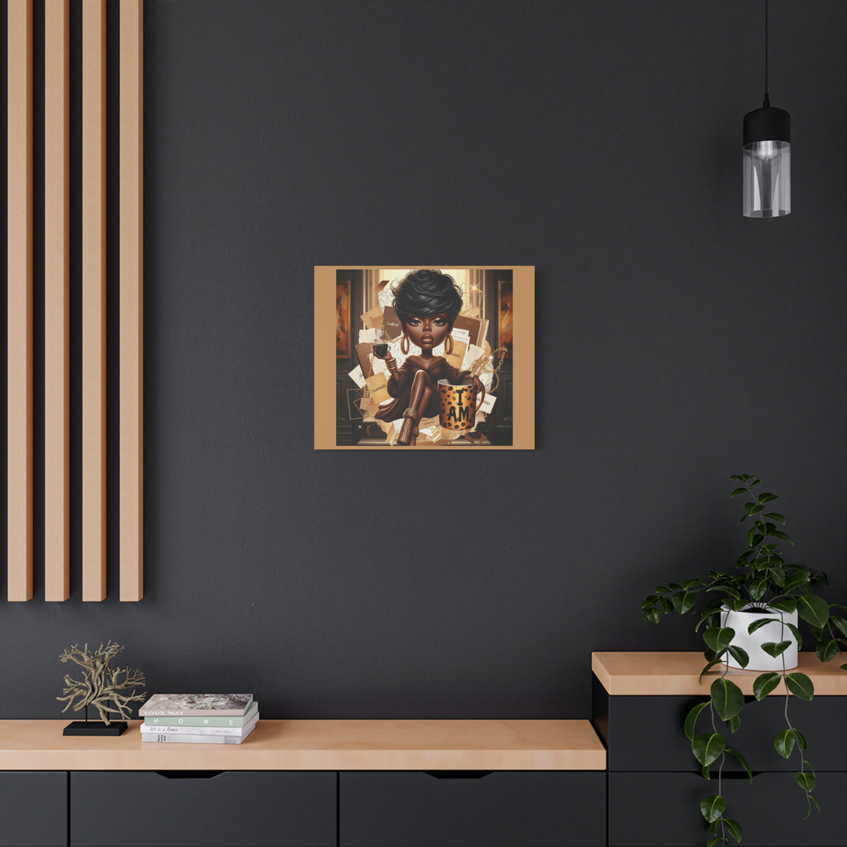 Afro Chic Woman Illustration Canvas | Matte Stretched Wall Art
