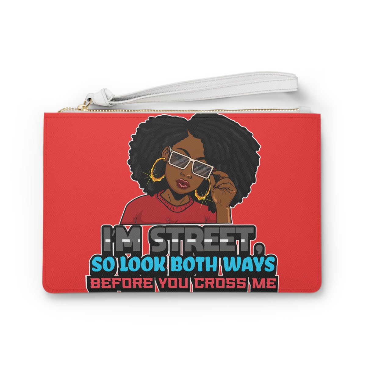 Afro Woman Street Style Quote Clutch Bag