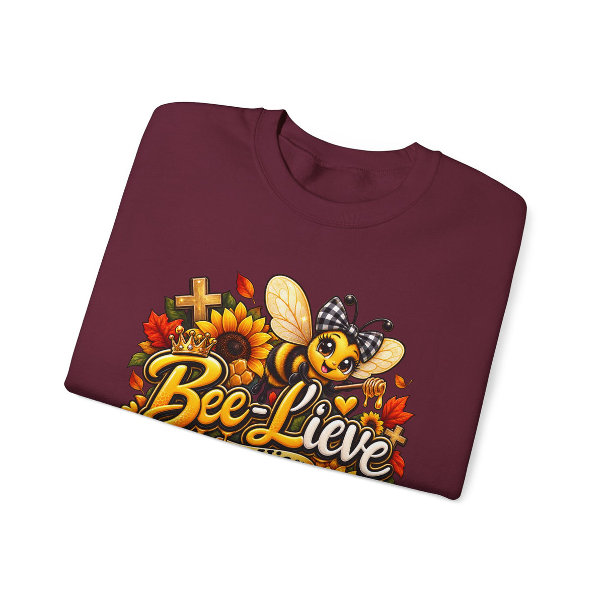 Bee-lieve in His Promises Christian Floral Bee Sweatshirt