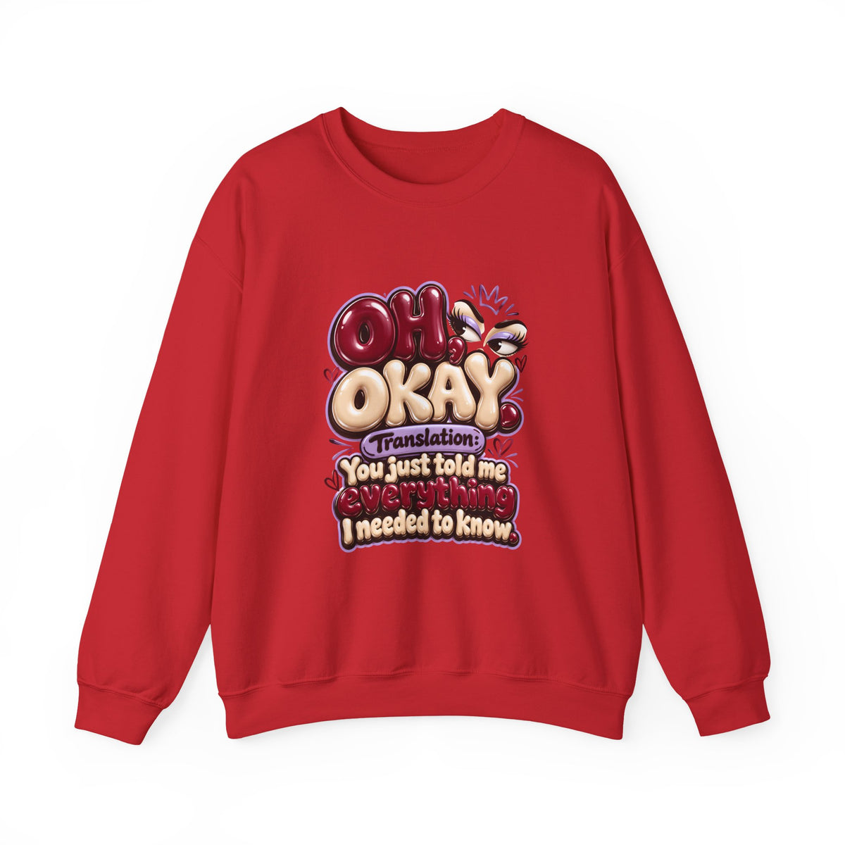 Oh Okay Funny Sarcastic Quote Crewneck Sweatshirt
