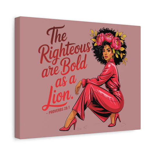 Canvas Wall Art – The Righteous Are Bold as a Lion Proverbs 28:1