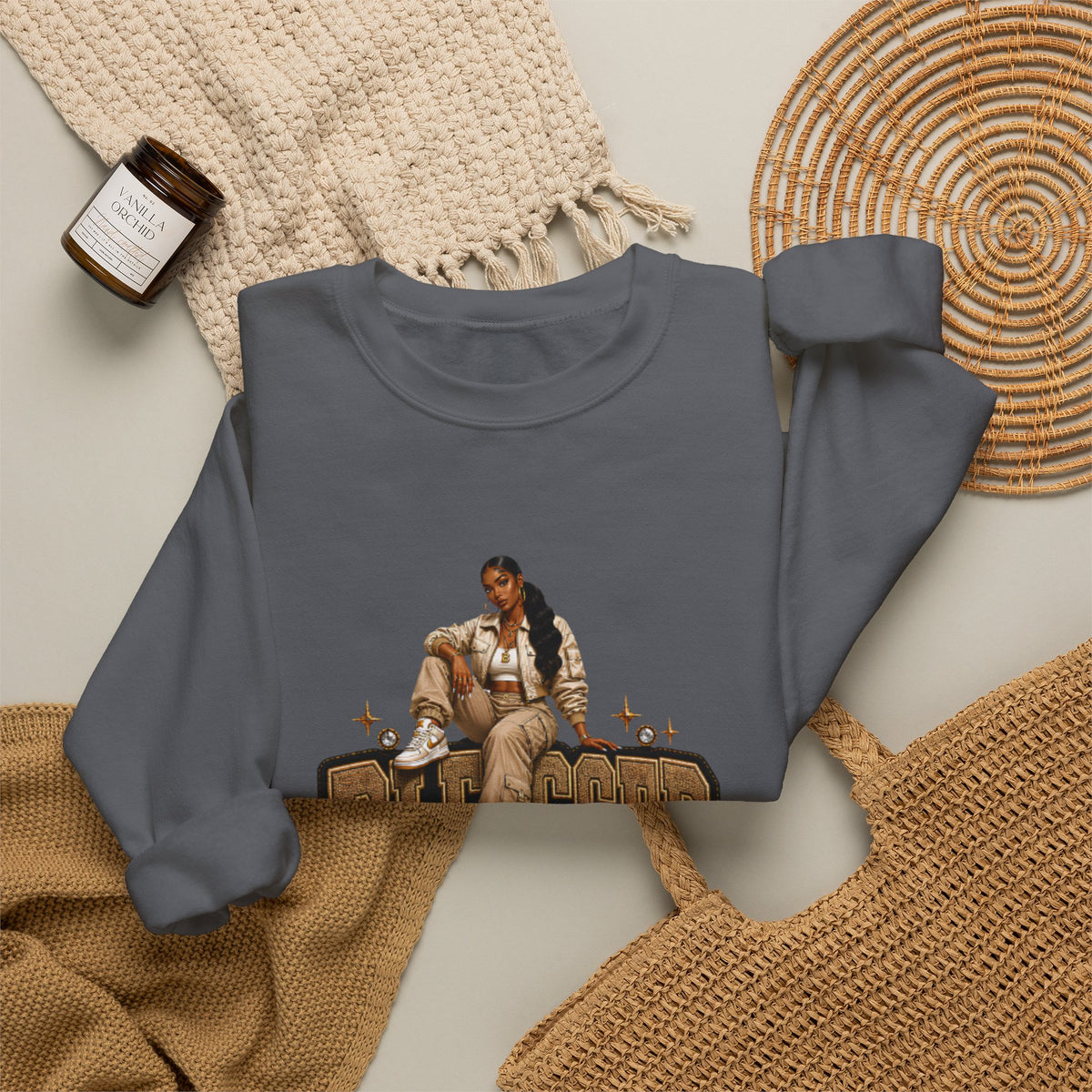 Blessed Up sweatshirt | Hip Hop Prayer Typography Crewneck