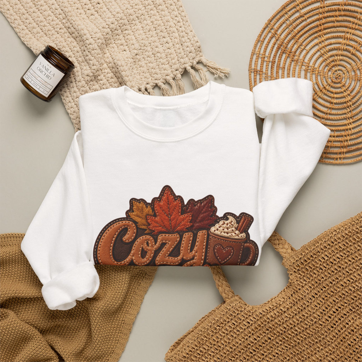 Cozy Season Autumn Thanksgiving Crewneck Sweatshirt