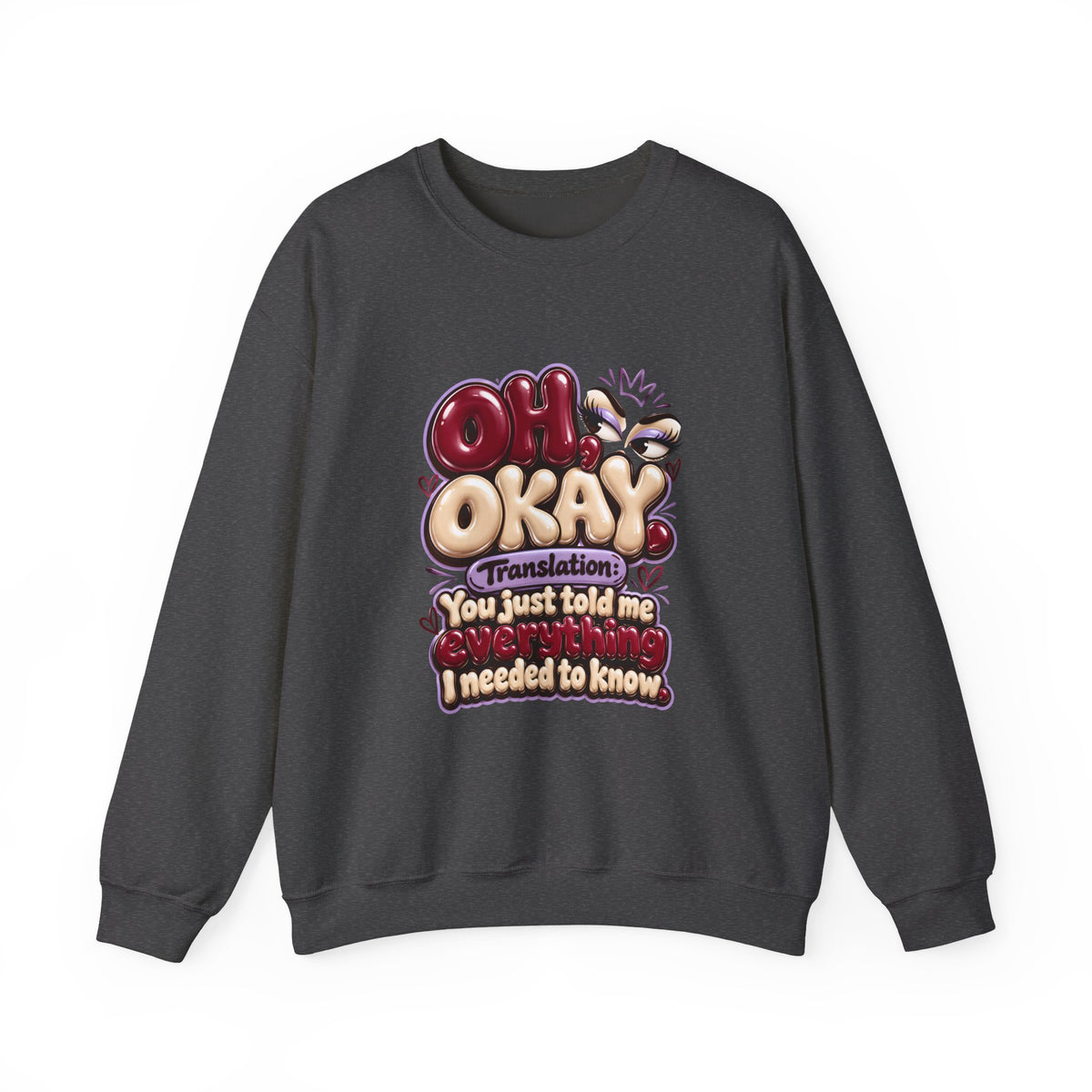 Oh Okay Funny Sarcastic Quote Crewneck Sweatshirt