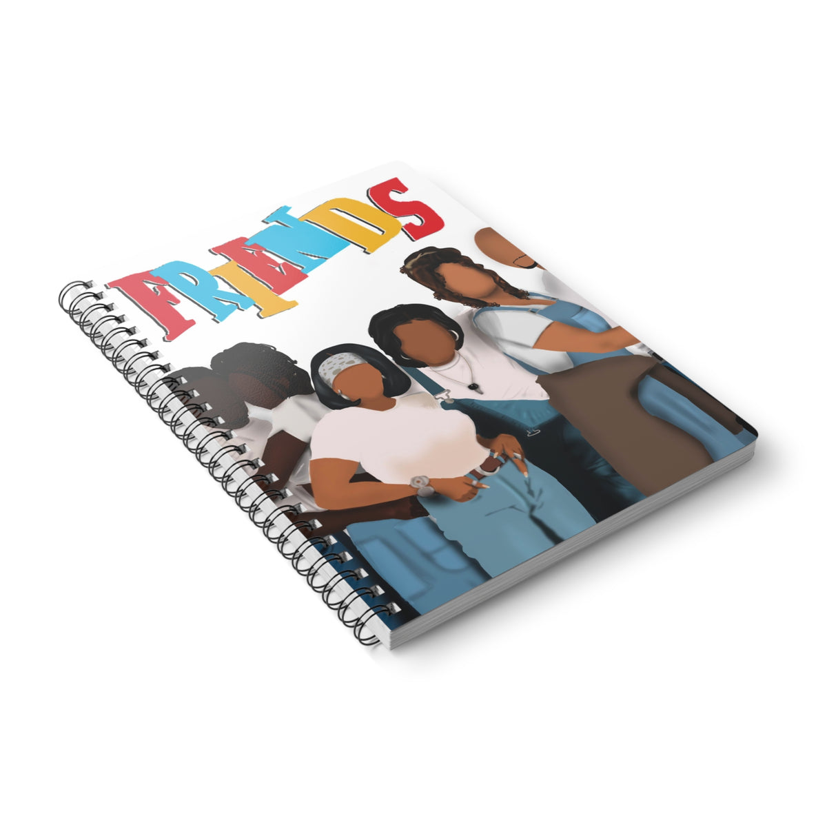 Friends group illustration Wirobound Softcover Notebook | A5 spiral journal