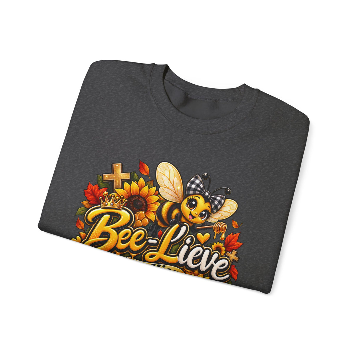Bee-lieve in His Promises Christian Floral Bee Sweatshirt
