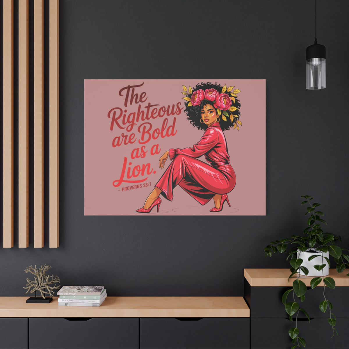 Canvas Wall Art – The Righteous Are Bold as a Lion Proverbs 28:1