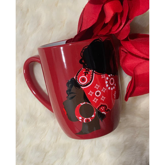 Red bandana mug