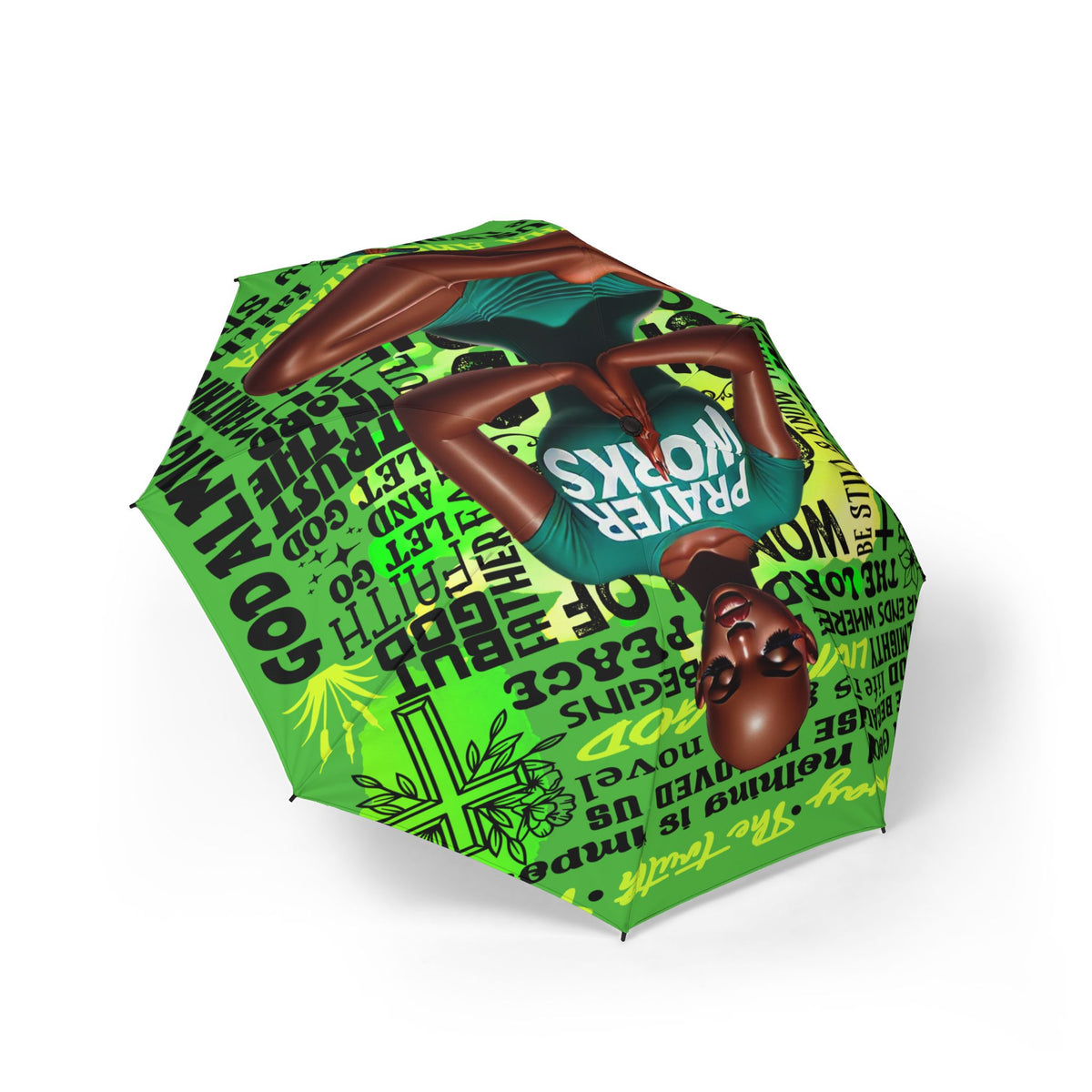 Prayer Works umbrella | Foldable rain umbrella with inspirational typography
