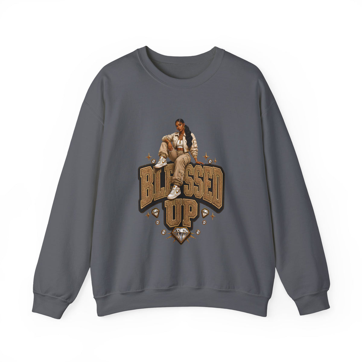 Blessed Up sweatshirt | Hip Hop Prayer Typography Crewneck