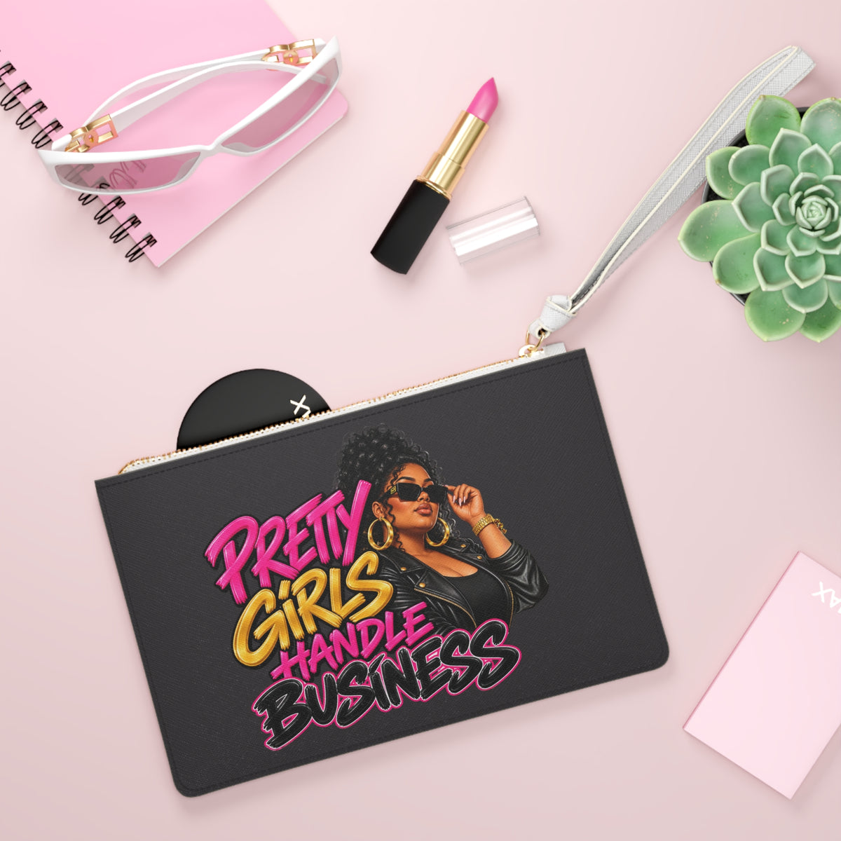Pretty Girls Handle Business Clutch Bag