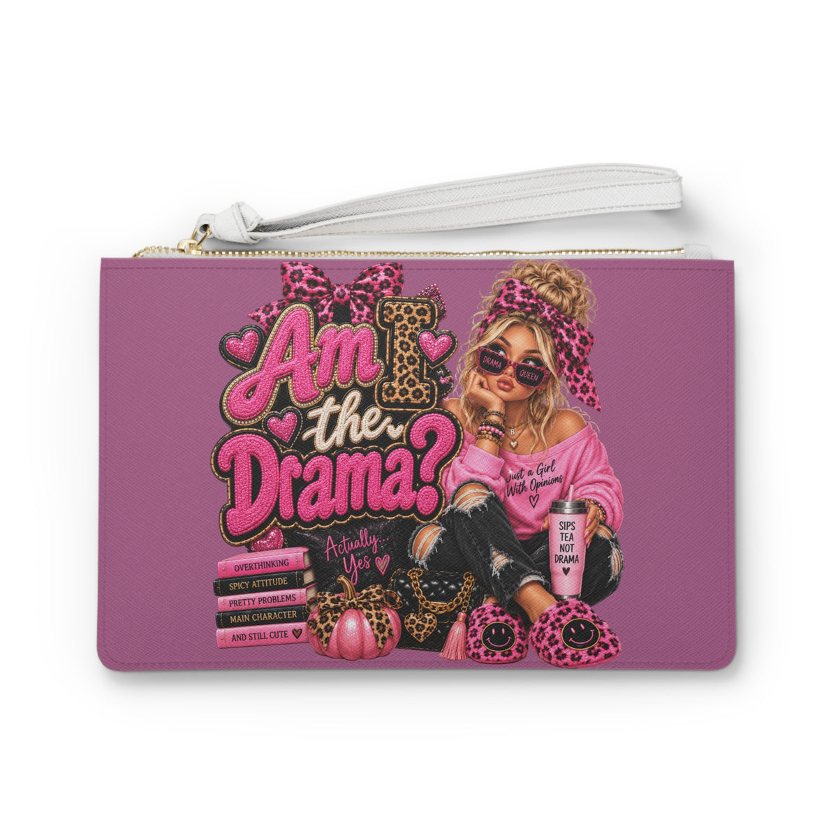 Am I the Drama? Pink Glam Girl Clutch Bag