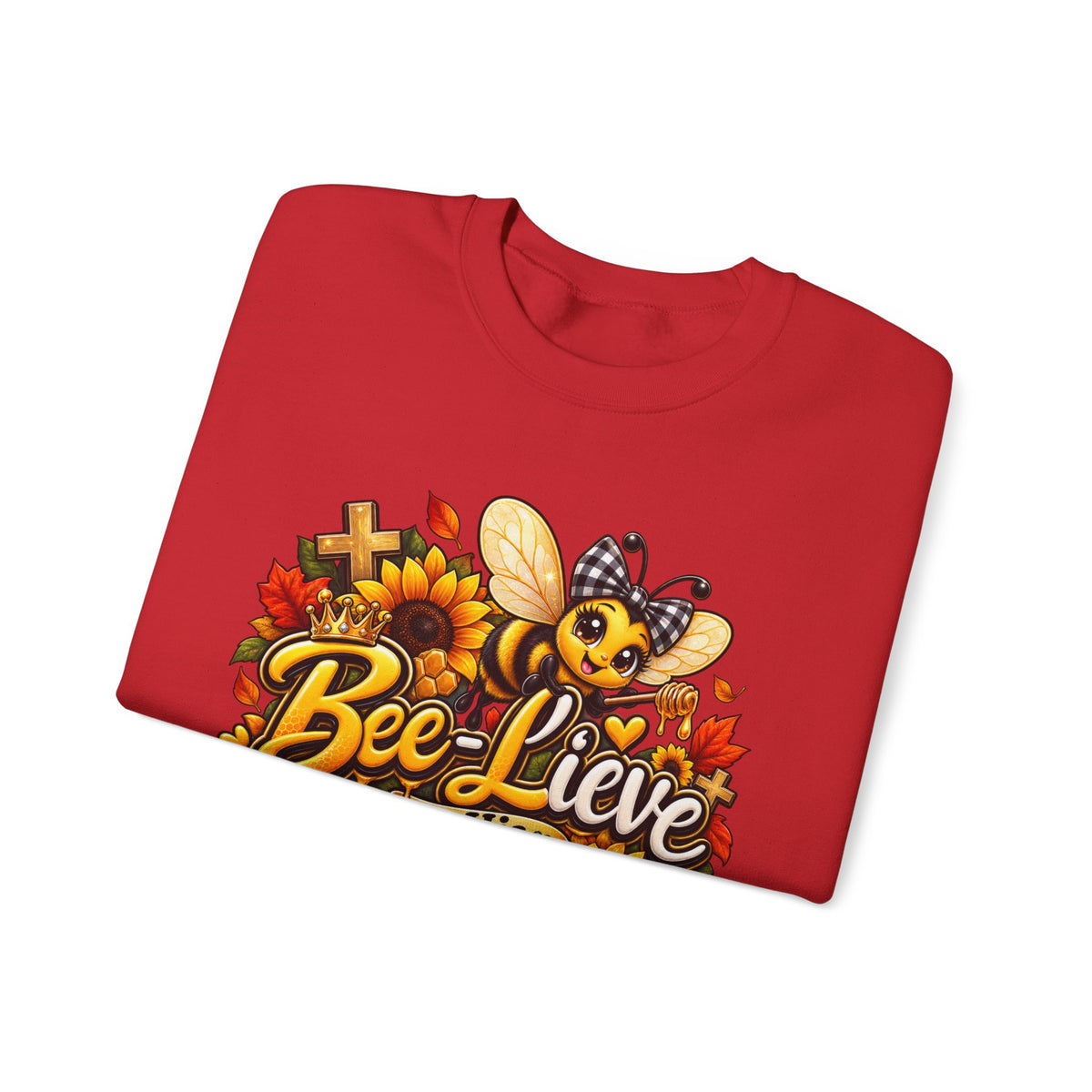 Bee-lieve in His Promises Christian Floral Bee Sweatshirt