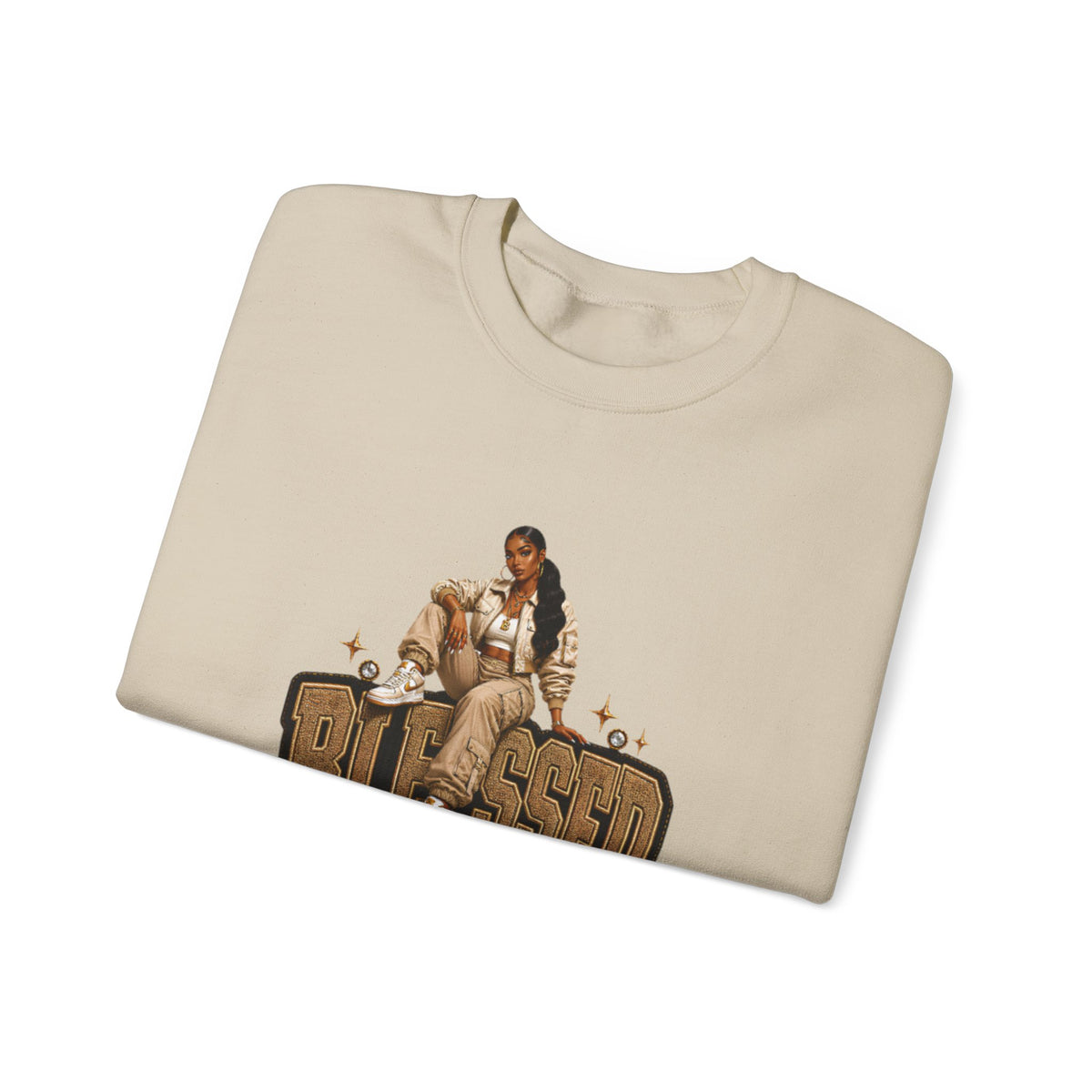 Blessed Up sweatshirt | Hip Hop Prayer Typography Crewneck