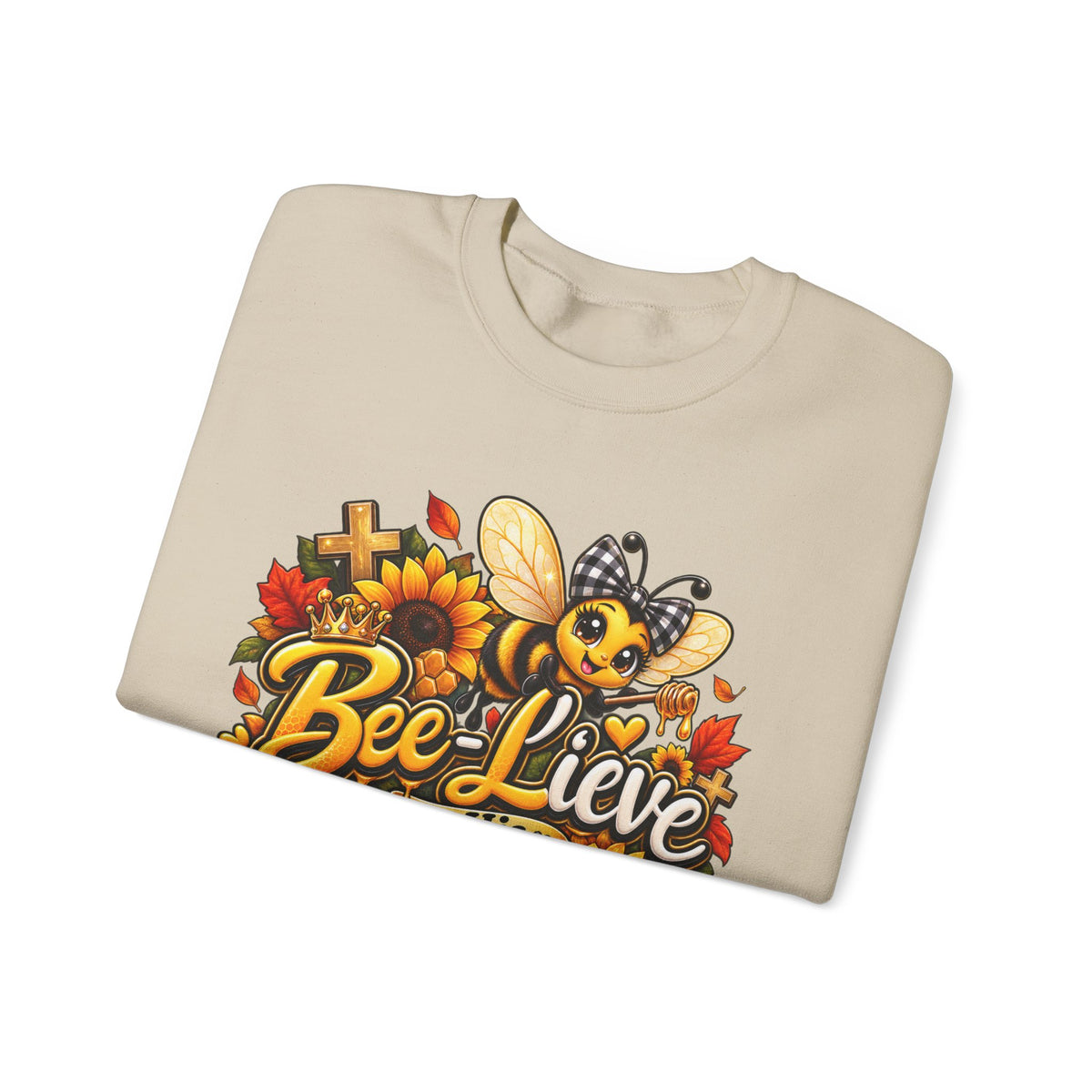 Bee-lieve in His Promises Christian Floral Bee Sweatshirt