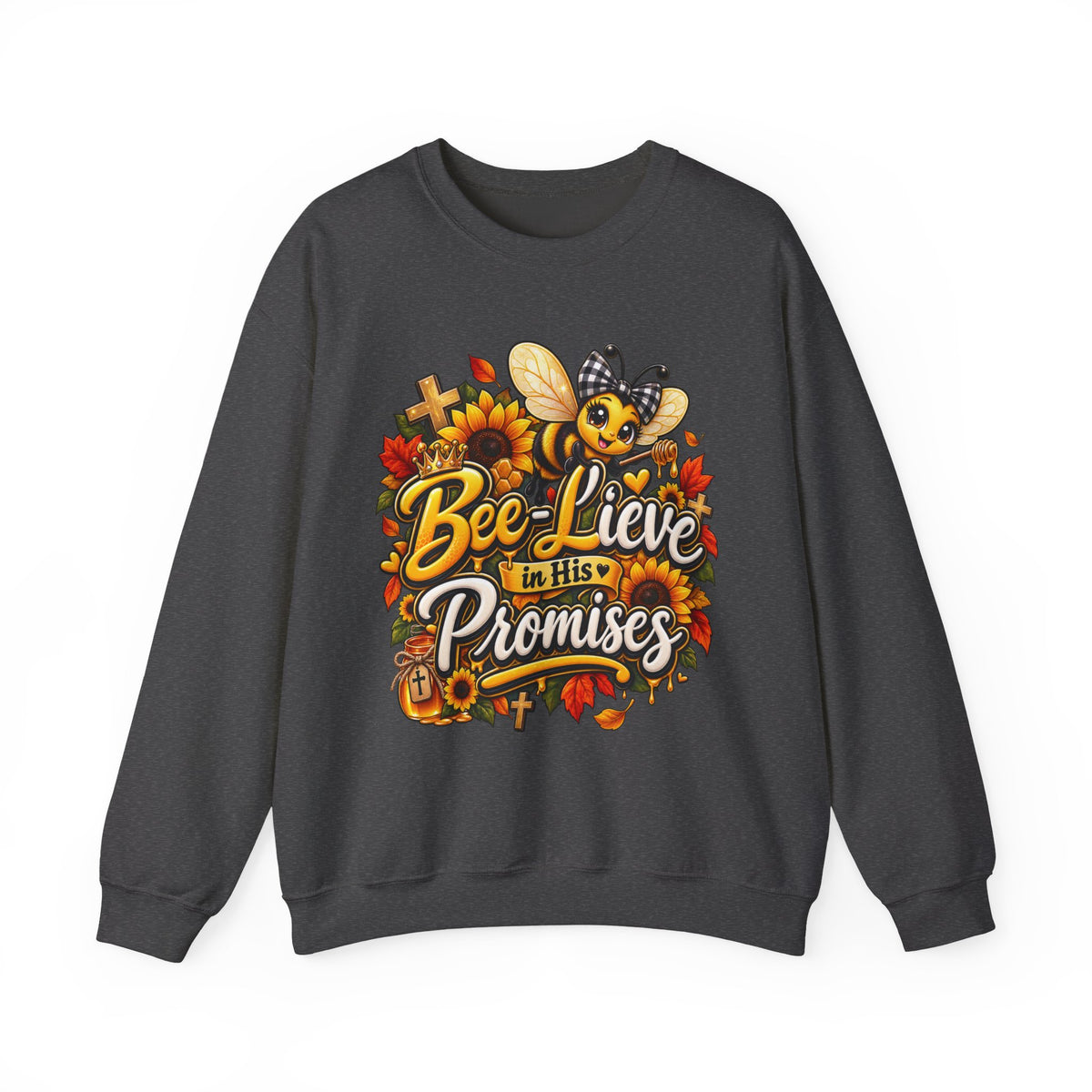 Bee-lieve in His Promises Christian Floral Bee Sweatshirt
