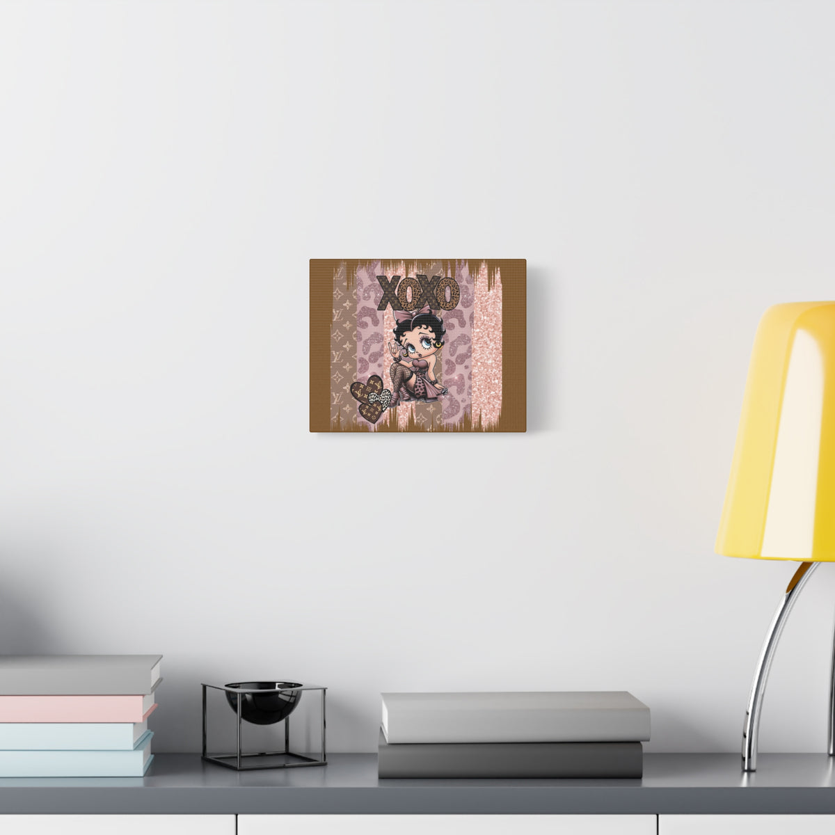 Betty Boop XOXO Leopard Hearts Canvas | Matte Stretched Wall Art