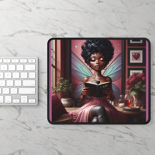 Afro Fairy Reading, Gaming Mouse Pad | Magical Book, Cozy Room