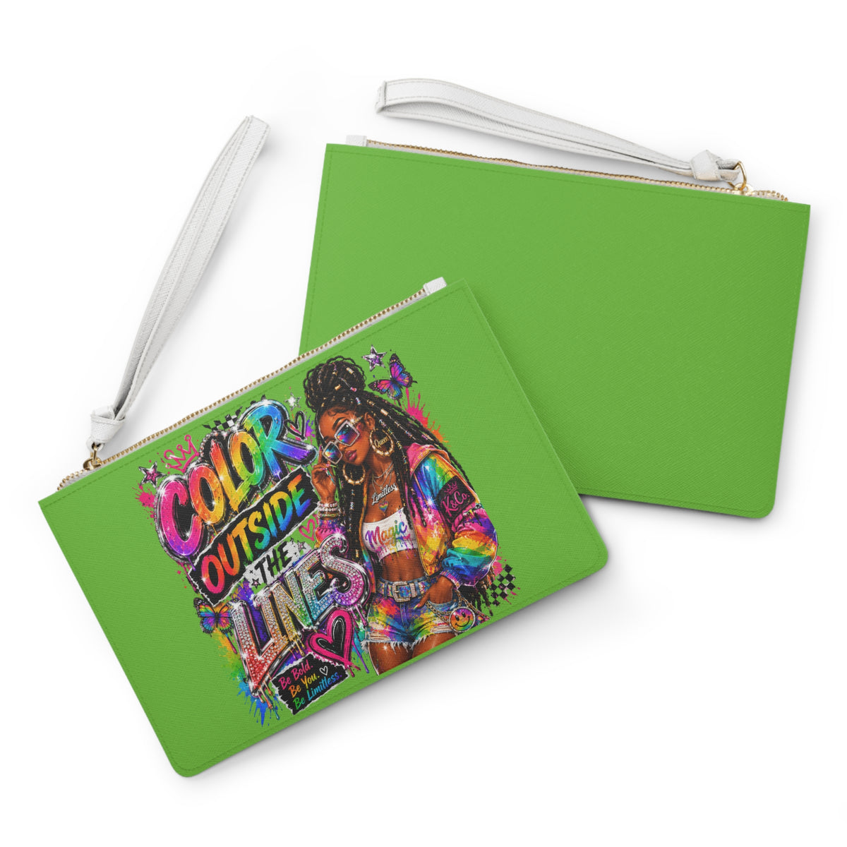 Color Outside the Lines Inspirational Art Clutch Bag