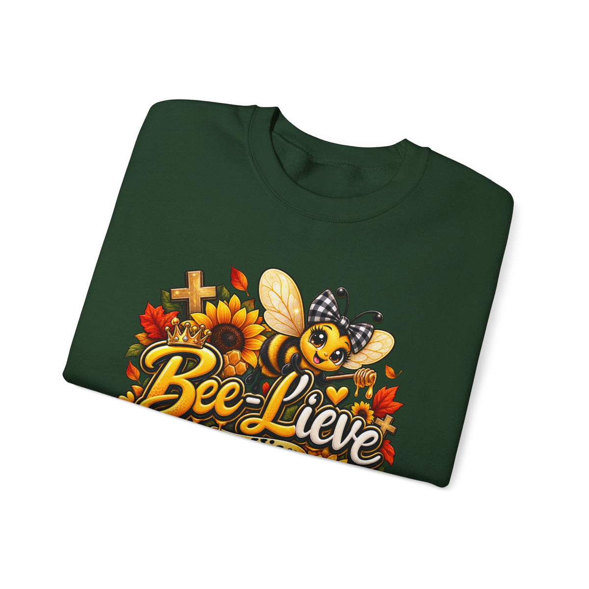 Bee-lieve in His Promises Christian Floral Bee Sweatshirt