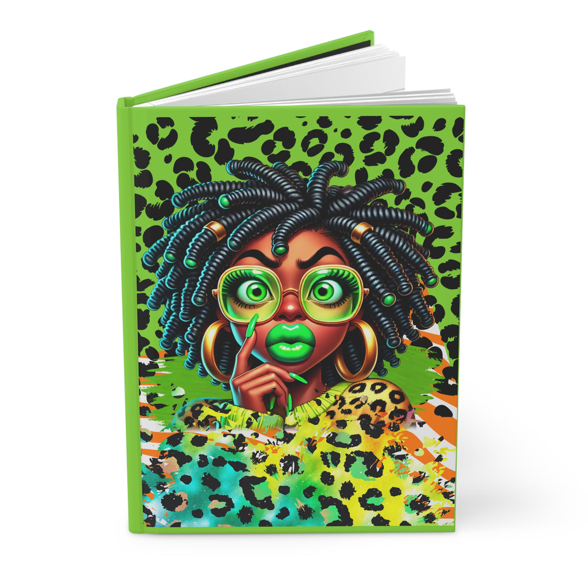 Neon Leopard Queen Hardcover Journal