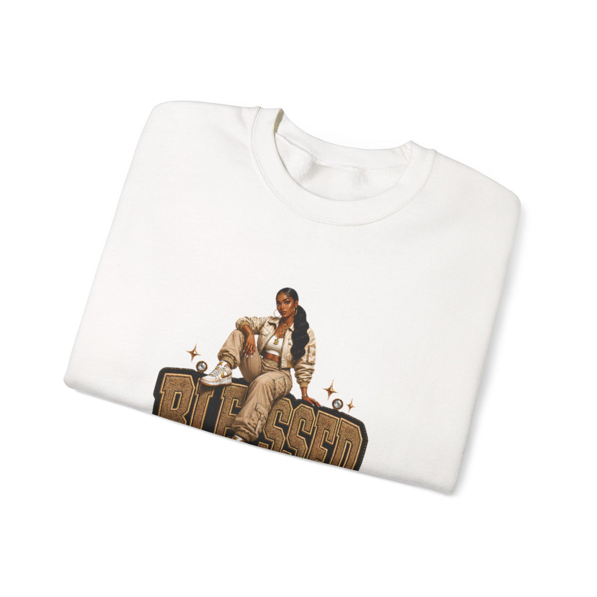 Blessed Up sweatshirt | Hip Hop Prayer Typography Crewneck