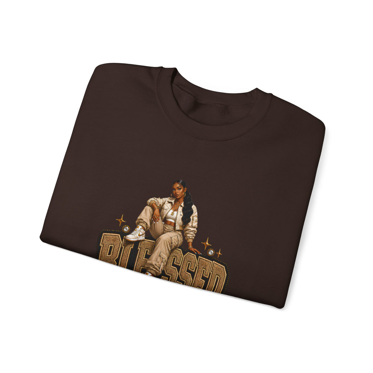 Blessed Up sweatshirt | Hip Hop Prayer Typography Crewneck