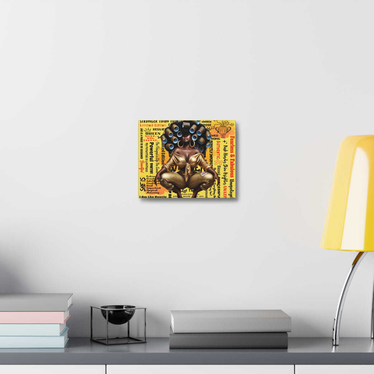 Afro Queen Affirmations Stretched Canvas | Inspirational Black Woman Wall Art