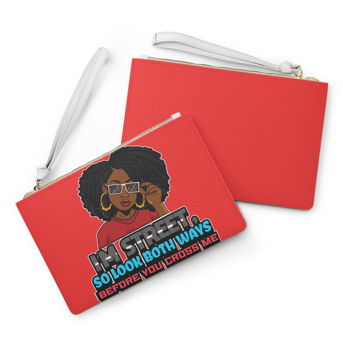 Afro Woman Street Style Quote Clutch Bag