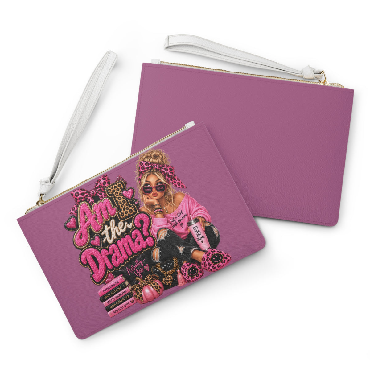 Am I the Drama? Pink Glam Girl Clutch Bag