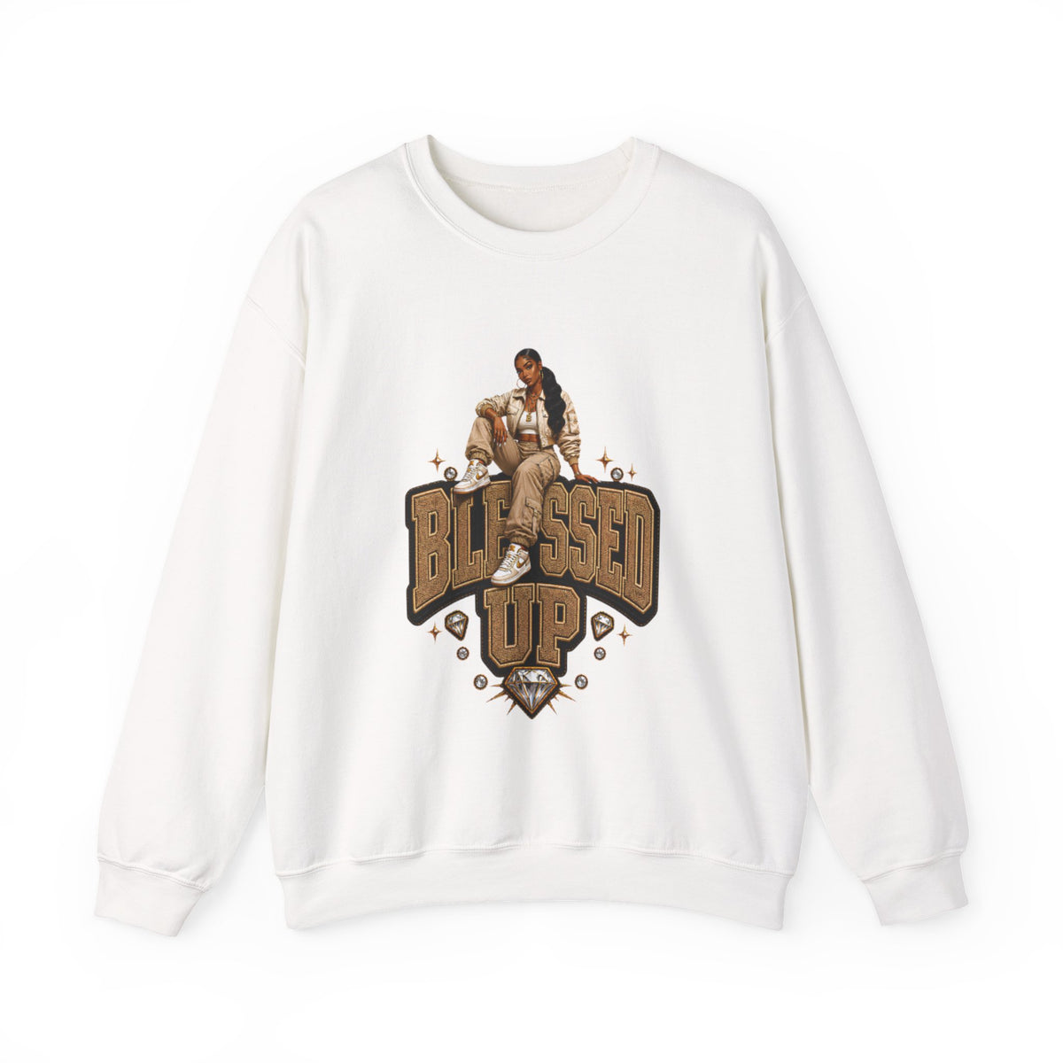 Blessed Up sweatshirt | Hip Hop Prayer Typography Crewneck