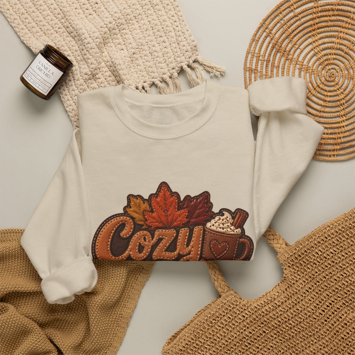 Cozy Season Autumn Thanksgiving Crewneck Sweatshirt