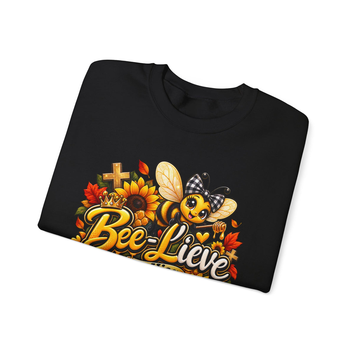 Bee-lieve in His Promises Christian Floral Bee Sweatshirt